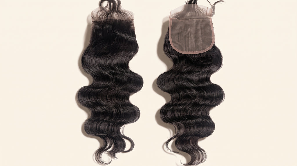 Dos toppers Edición Esencial de cabello negro ondulado, por delante y por la base